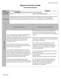 Eighth Grade Unit 3 Planning Organizer