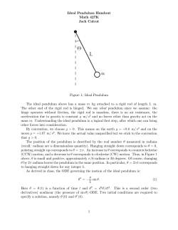 Ideal Pendulum Handout Math 427K Jack Calcut Figure 1: Ideal