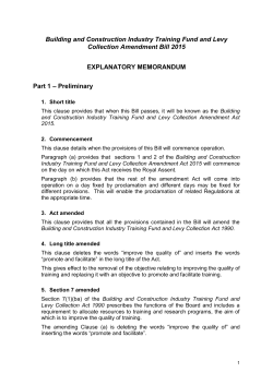 the Explanatory Memorandum