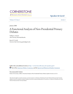 A Functional Analysis of Non-Presidential Primary Debates