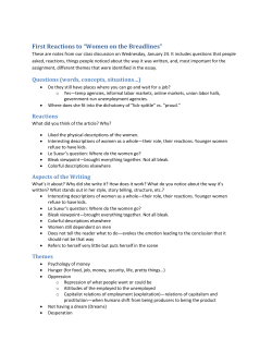 First Reactions to &ldquo;Women on the Breadlines&rdquo;