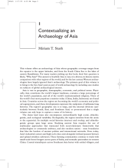 Contextualizing an Archaeology of Asia