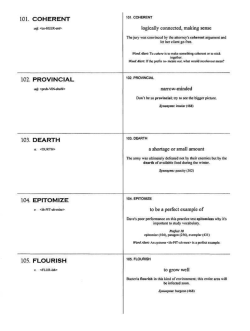 101. 102. 103. 104. 105. coherent provincial dearth epitomize flourish