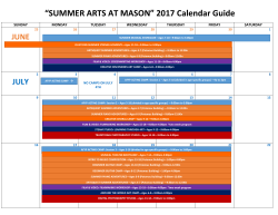Summer Arts Calendar 2017