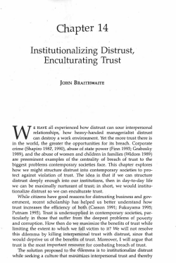 Institutionalizing Trust: Enculturating Distrust