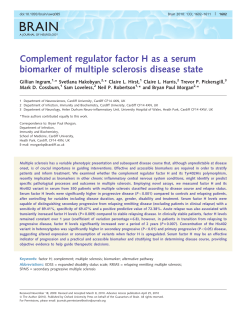 Complement regulator factor H as a serum biomarker of multiple