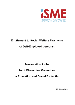 Entitlement to Social Welfare Payments of Self