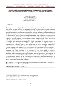 STRATEGIES TO PROMOTE ENTREPRENEURSHIP IN ROMANIA