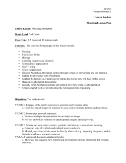 Hannah Sanders Aboriginal Lesson Plan Title of Lesson: Amazing