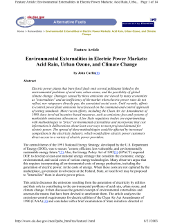 Environmental Externalities in Electric Power Markets: Acid Rain