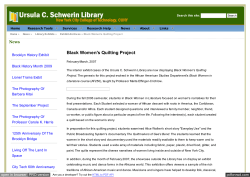 Black Women`s Quilting Project | Ursula C. Schwerin Library