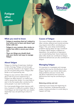 Fatigue after stroke