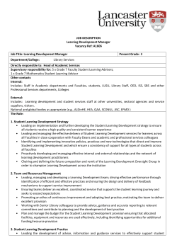 Job Description - Jobs at Lancaster University
