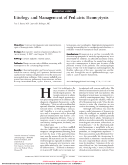 Etiology and Management of Pediatric Hemoptysis