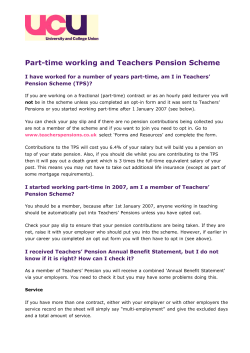 Part-time working and Teachers Pension Scheme