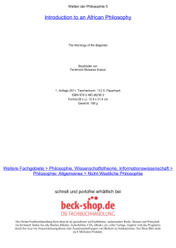 Introduction to an African Philosophy - ReadingSample - Beck-Shop