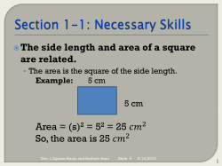 Section 1-1: Square Roots and Perfect Squares, page 6