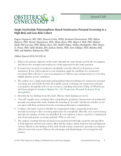 Single-Nucleotide Polymorphism–Based Noninvasive Prenatal