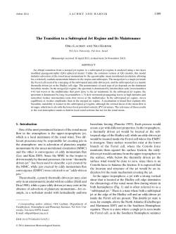 Lachmy Orli and Nili Harnik, 2014: The Transition to a Subtropical