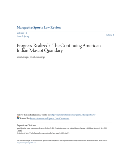 progress realized?: the continuing american indian mascot quandary
