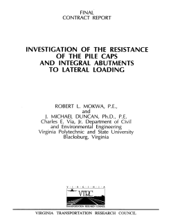 investigation of the resistance of the pile caps and integral