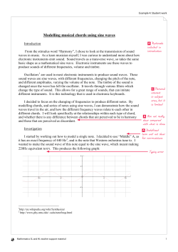 Modelling musical chords using sine waves