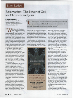 Book Review Resurrection: The Power of God for Christians and Jews