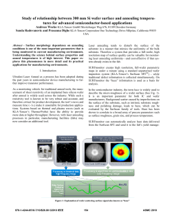 Study of relationship between 300 mm Si wafer - KLA