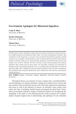 Government Apologies for Historical Injustices