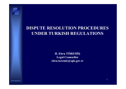 DISPUTE RESOLUTION PROCEDURES UNDER TURKISH