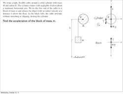 Find the acceleration of the block of mass, m.