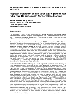 Proposed installation of bulk water supply pipeline near Pella, Khâi