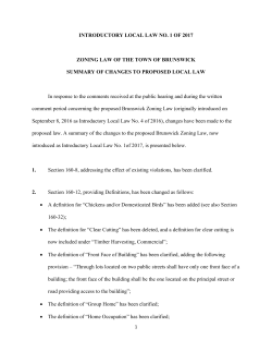 Summary of Changes to proposed Local Law