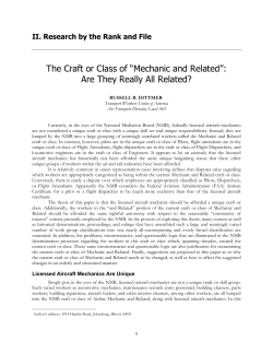The Craft or Class of &ldquo;Mechanic and Related&rdquo;: Are They Really All