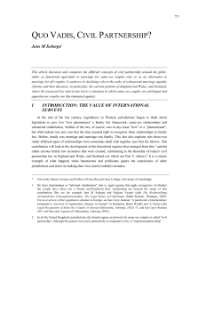 quo vadis, civil partnership? - Victoria University of Wellington