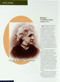 Sarah Killgore Wertman - University of Michigan Law School