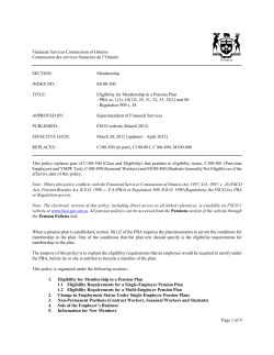 Eligibility for Membership in a Pension Plan