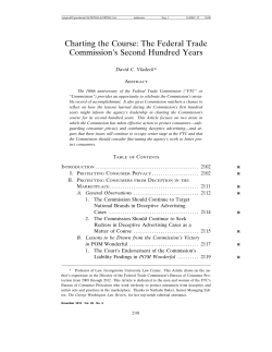 Charting the Course: The Federal Trade Commission`s Second