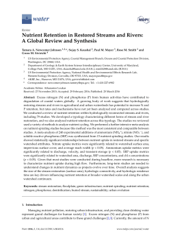 Nutrient Retention in Restored Streams and Rivers: A Global
