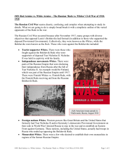 #491 Red Armies vs. White Armies – The Russian `Reds vs. Whites