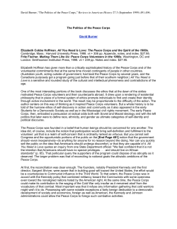 The Politics of the Peace Corps David Burner Elizabeth Cobbs