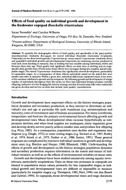 Effects of food quality on individual growth and