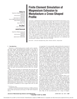 Finite Element Simulation of Magnesium Extrusion to