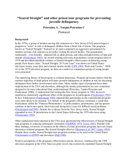 —Scared Straight“ and other prison tour programs for preventing