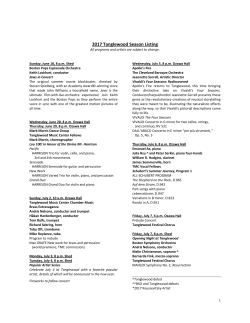 2017 Tanglewood Season Listing - Groups