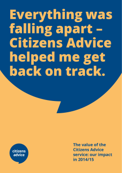 The value of the Citizens Advice service: our impact in 2014/15