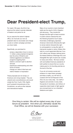 Dear President-elect Trump