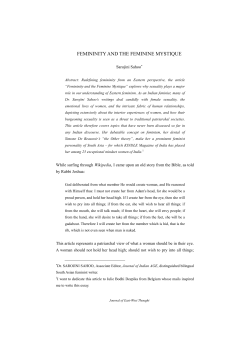 SAROJINI SAHOO/ Femininity and the Feminine Mystique