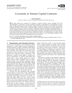 Covenants in Venture Capital Contracts