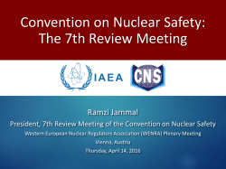 Convention on Nuclear Safety: The 7th Review Meeting